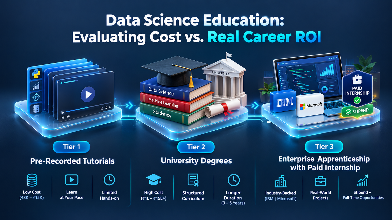 Data Science Course Fees in India (2026 Guide): Complete Cost Breakdown, Hidden Charges, Zero-Cost EMI & Paid Internships