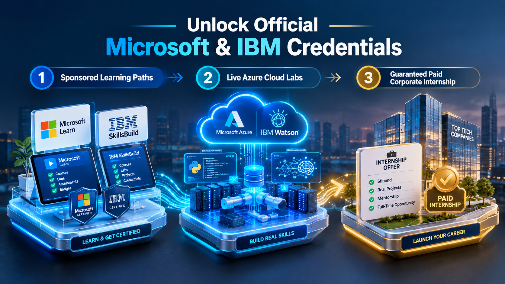 How to Get Microsoft & IBM Free AI Certifications (2026): Badges, Exam Vouchers & Paid Internships