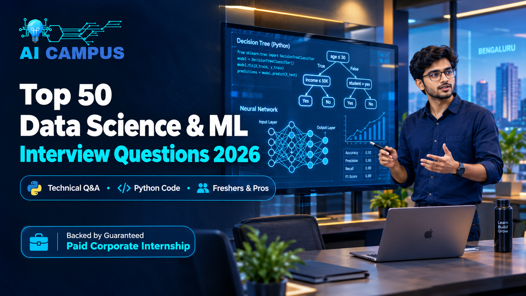 Top 50 Data Science & Machine Learning Interview Questions and Answers (2026 Guide)