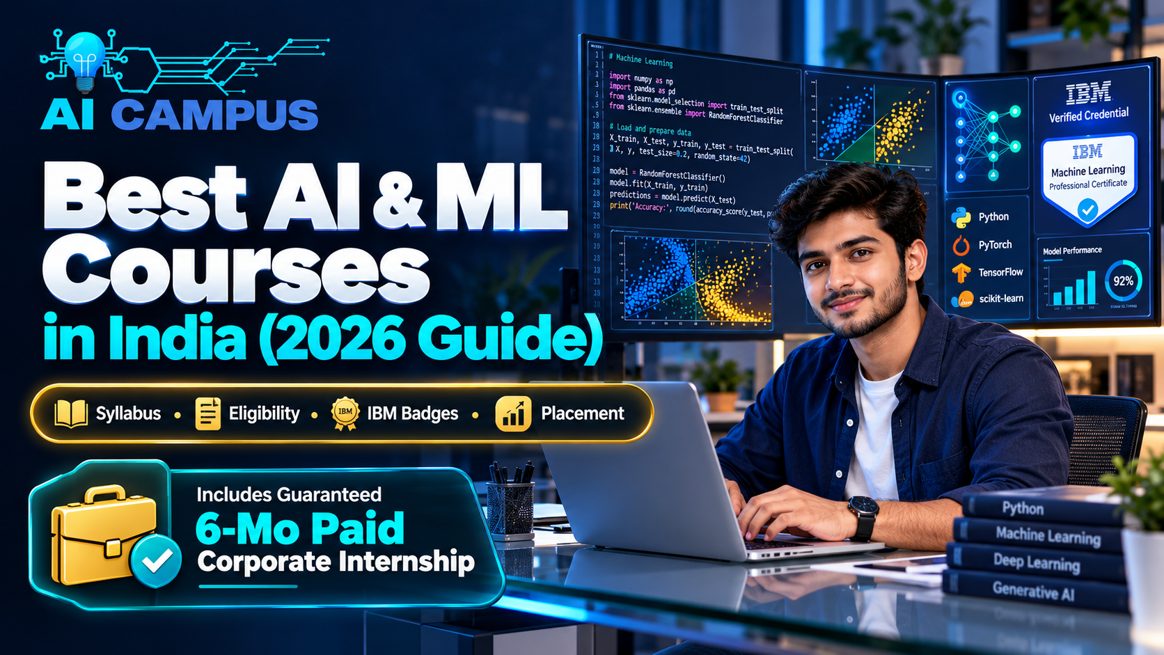 Best AI & ML Courses in India (2026 Guide): Syllabus, Eligibility, IBM Certification & Paid Internships